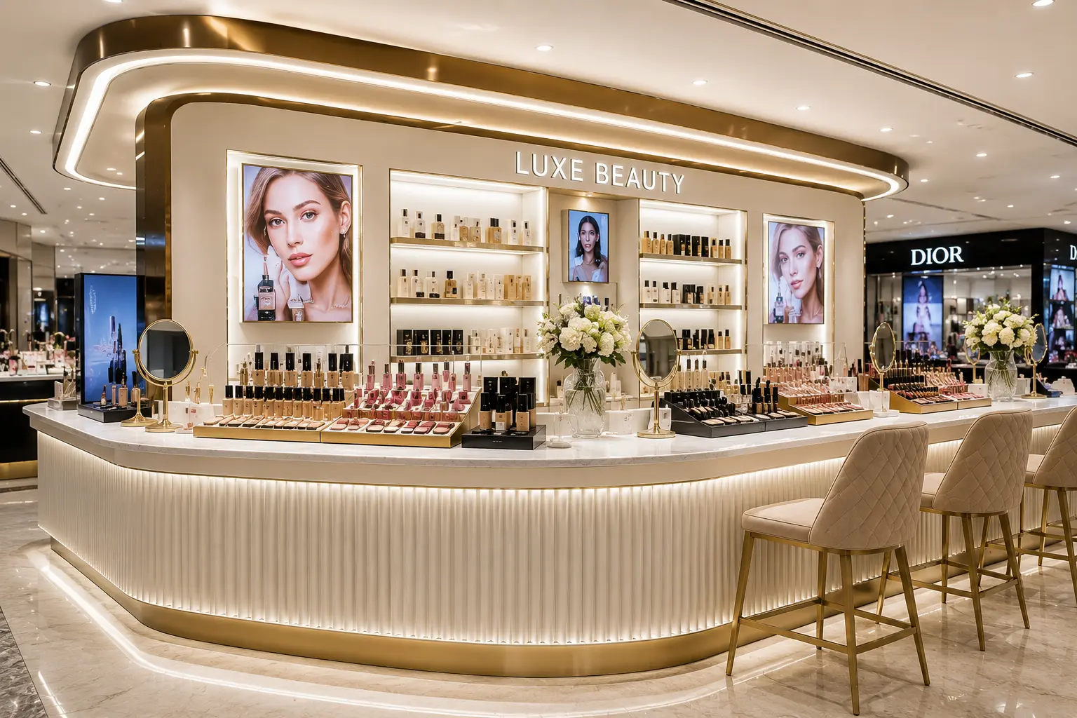 Luxury Beauty Retail Counter by RYVORA